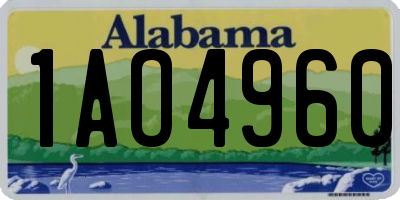 AL license plate 1AO4960