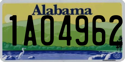 AL license plate 1AO4962