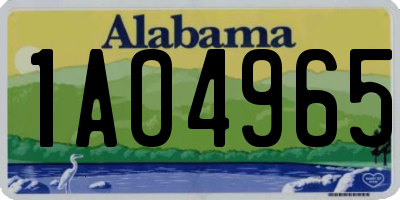 AL license plate 1AO4965