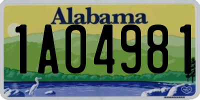 AL license plate 1AO4981