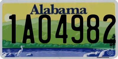 AL license plate 1AO4982