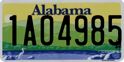 AL license plate 1AO4985