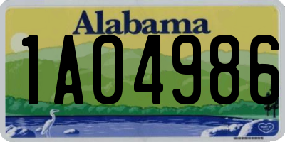 AL license plate 1AO4986
