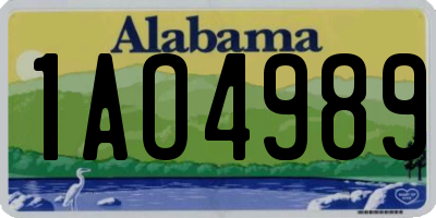 AL license plate 1AO4989