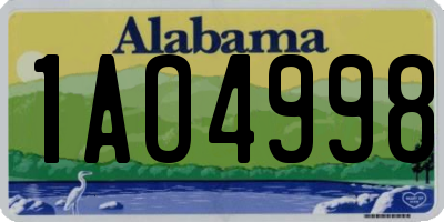AL license plate 1AO4998