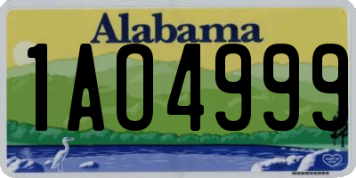 AL license plate 1AO4999