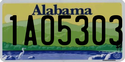 AL license plate 1AO5303