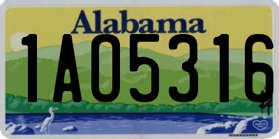 AL license plate 1AO5316