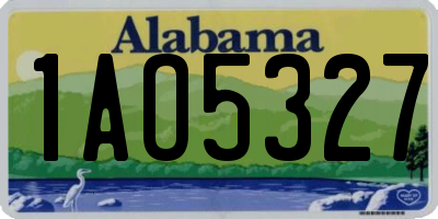 AL license plate 1AO5327