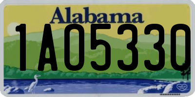AL license plate 1AO5330