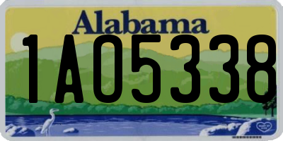 AL license plate 1AO5338