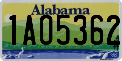 AL license plate 1AO5362