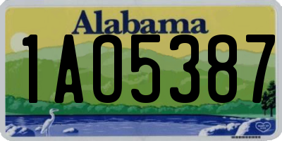 AL license plate 1AO5387