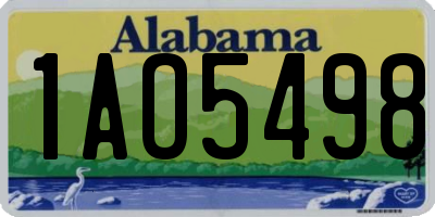 AL license plate 1AO5498
