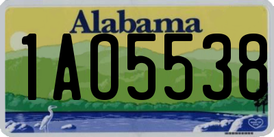 AL license plate 1AO5538