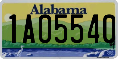 AL license plate 1AO5540