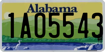 AL license plate 1AO5543