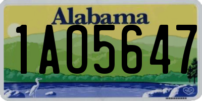 AL license plate 1AO5647