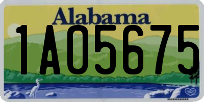 AL license plate 1AO5675