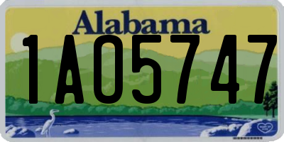 AL license plate 1AO5747