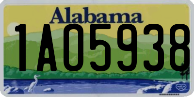 AL license plate 1AO5938