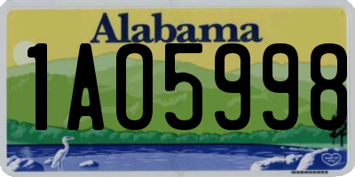 AL license plate 1AO5998