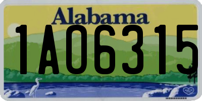 AL license plate 1AO6315
