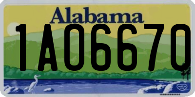 AL license plate 1AO6670