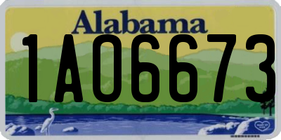 AL license plate 1AO6673
