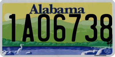 AL license plate 1AO6738