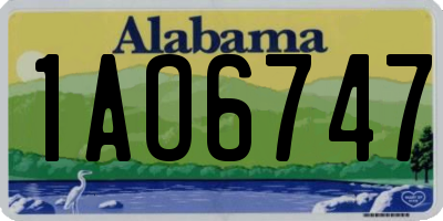 AL license plate 1AO6747