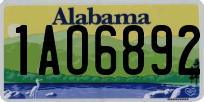 AL license plate 1AO6892