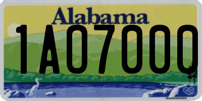 AL license plate 1AO7000