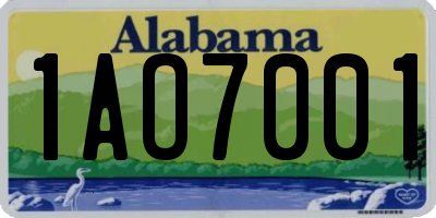 AL license plate 1AO7001
