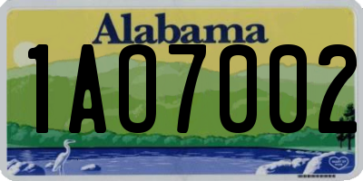 AL license plate 1AO7002
