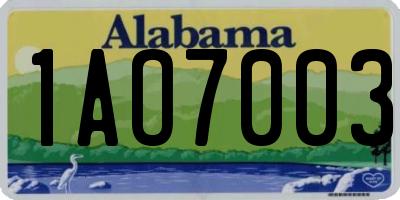 AL license plate 1AO7003