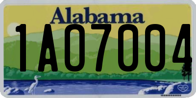 AL license plate 1AO7004