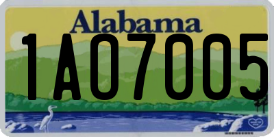 AL license plate 1AO7005