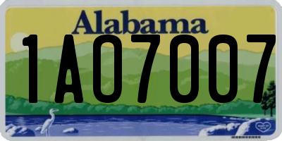 AL license plate 1AO7007