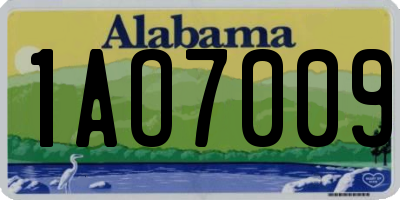 AL license plate 1AO7009