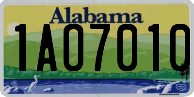 AL license plate 1AO7010