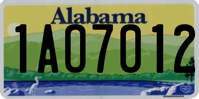 AL license plate 1AO7012