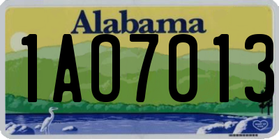 AL license plate 1AO7013