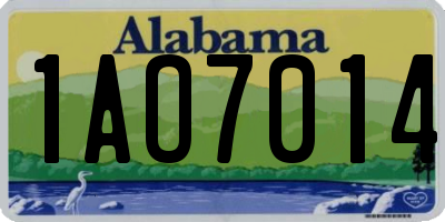 AL license plate 1AO7014