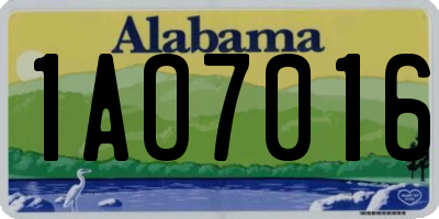 AL license plate 1AO7016