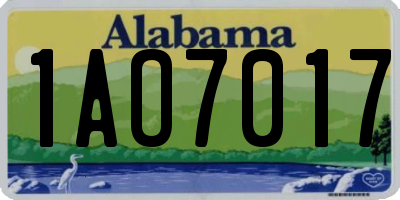 AL license plate 1AO7017