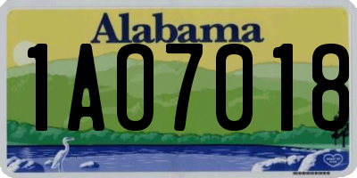AL license plate 1AO7018