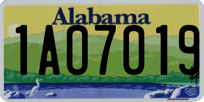 AL license plate 1AO7019