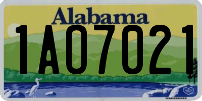 AL license plate 1AO7021