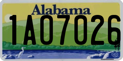 AL license plate 1AO7026